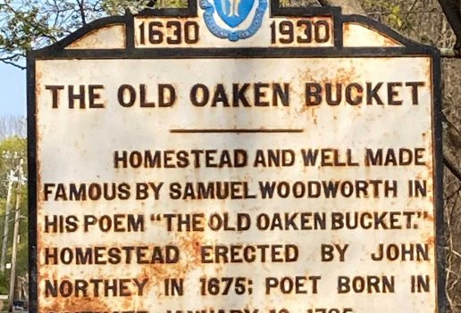 Signage for The Old Oaken Bucket in Scituate, Massachusetts
