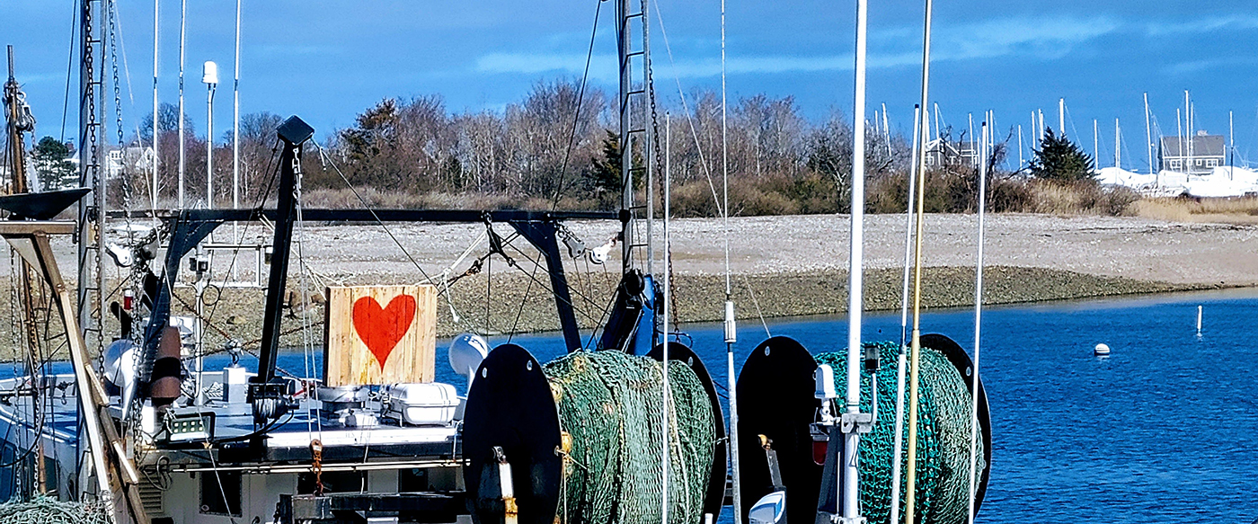 Scituate Harbor FIshing Fleet with heart sign